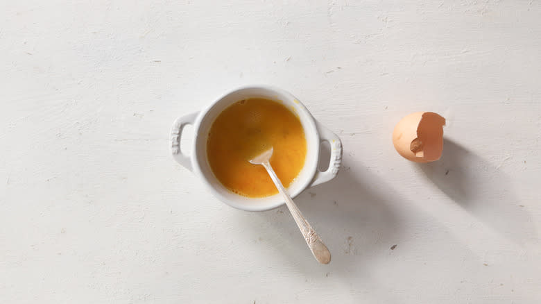 egg wash in a small bowl