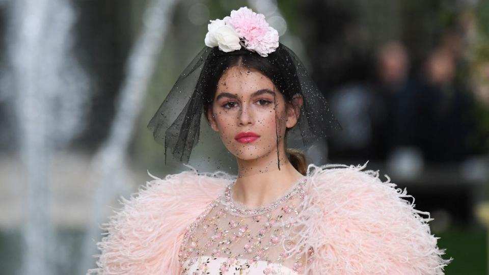The 16-year-old model made her couture debut for Chanel in Paris, France, on Tuesday.