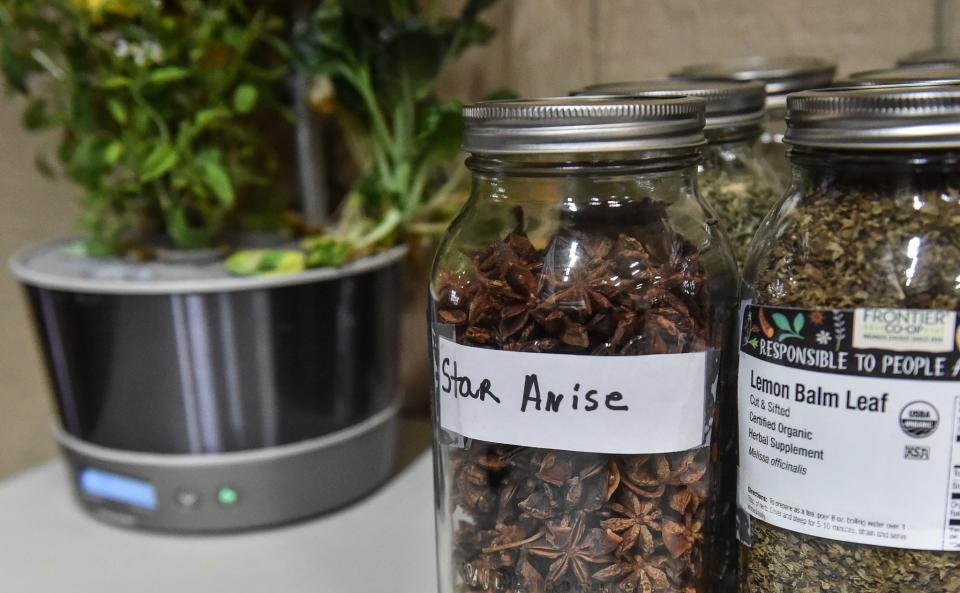 Herbs and botanicals native to Mississippi are seen at Beaver Creek Distillery in Bassfield. The craft distillery makes its own moonshine, gin, and soon, bourbon, in addition to soaps, oils, sauces and more.