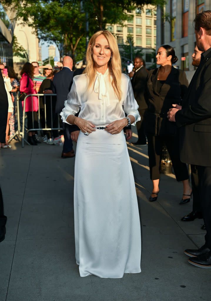 new york, new york june 17 céline dion arrives at the i am celine dion screening at alice tully hall on june 17, 2024 in new york city photo by james devaneygc images