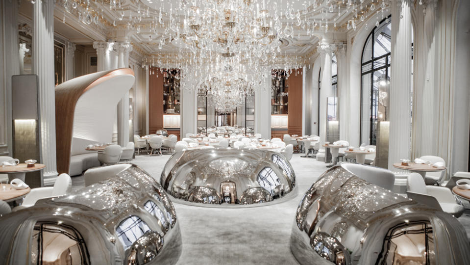 Inside Alain Ducasse’s luxe dining room - Credit: Courtesy of Pierre Monetta/Alain Ducasse au Plaza Athénée