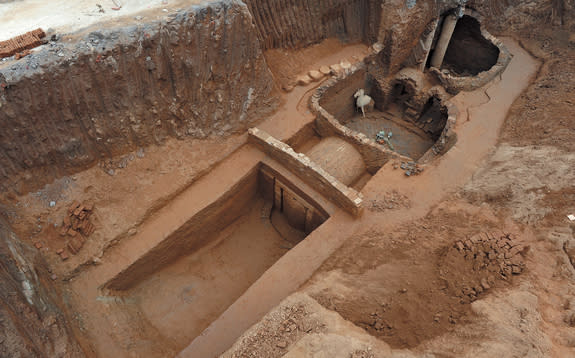This tomb was uncovered recently in Xiangyang China.