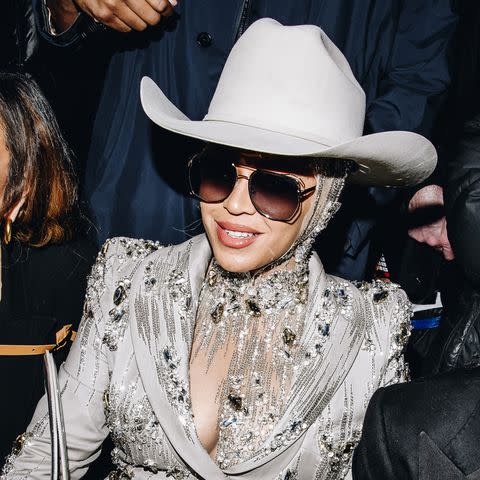 <p>Nina Westervelt/WWD via Getty</p> Beyoncé at New York Fashion week in New York City in February 2024