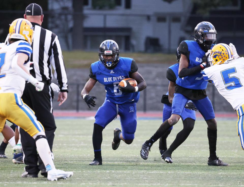 Randolph running back Vidinic Bembelezza carries the football during a game versus Hull on Friday, Sept. 30, 2022.