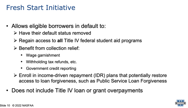 Fresh Start Initiative Puts Defaulted Borrowers in Good Standing