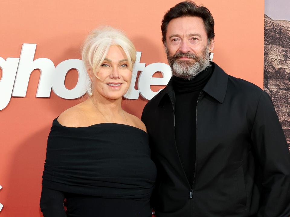 Deborra-Lee Furness and Hugh Jackman attend the Apple Original Films' "Ghosted" New York Premiere at AMC Lincoln Square Theater on April 18, 2023 in New York City.