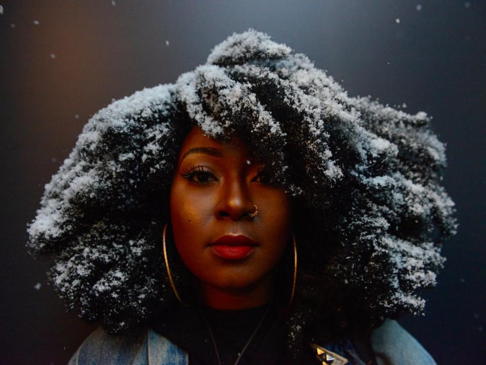 Kandy Freeman participates in a Black Lives Matter protest in front of Trump Tower in New York City, U.S. January 14, 2017. REUTERS/Stephanie Keith