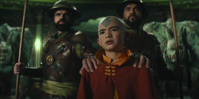 <p>Netflix</p> Flopsie appears as an Easter egg in Bumi's castle in 'Avatar: The Last Airbender'