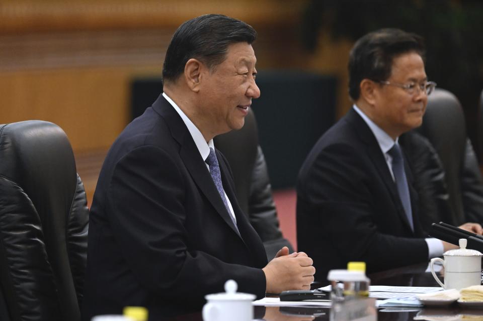 Chinese President Xi Jinping meets with Brazil's Vice President Geraldo Alckmin at the Great Hall of the People in Beijing on Friday, June 7, 2024. (Wang Zhao/Pool Photo via AP)