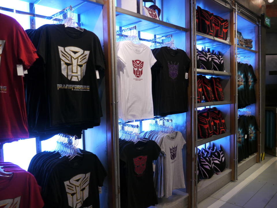 Transformers merchandise available at the Transformers Supply Vault. (Yahoo! photo/Fann Sim)