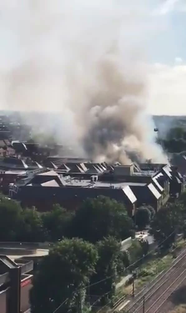 Smoke billowing from The Mall (PA)