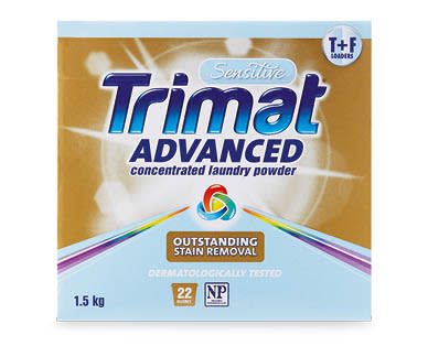 Aldi's Trimat Advanced Concentrate Laundry Powder costs $5.8- for 3kg as is the bets on the market. Photo: Aldi