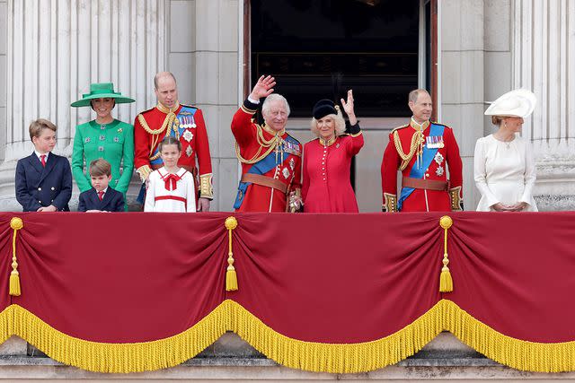 <p>Chris Jackson/Getty </p> The British royal family at Trooping the Colour on June 17, 2023