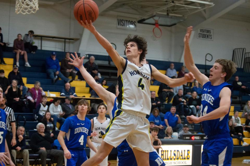 Hillsdale junior Jack Bowles (4) was named to the 2022-23 Boys Prep Hoops All-Area Dream Team.