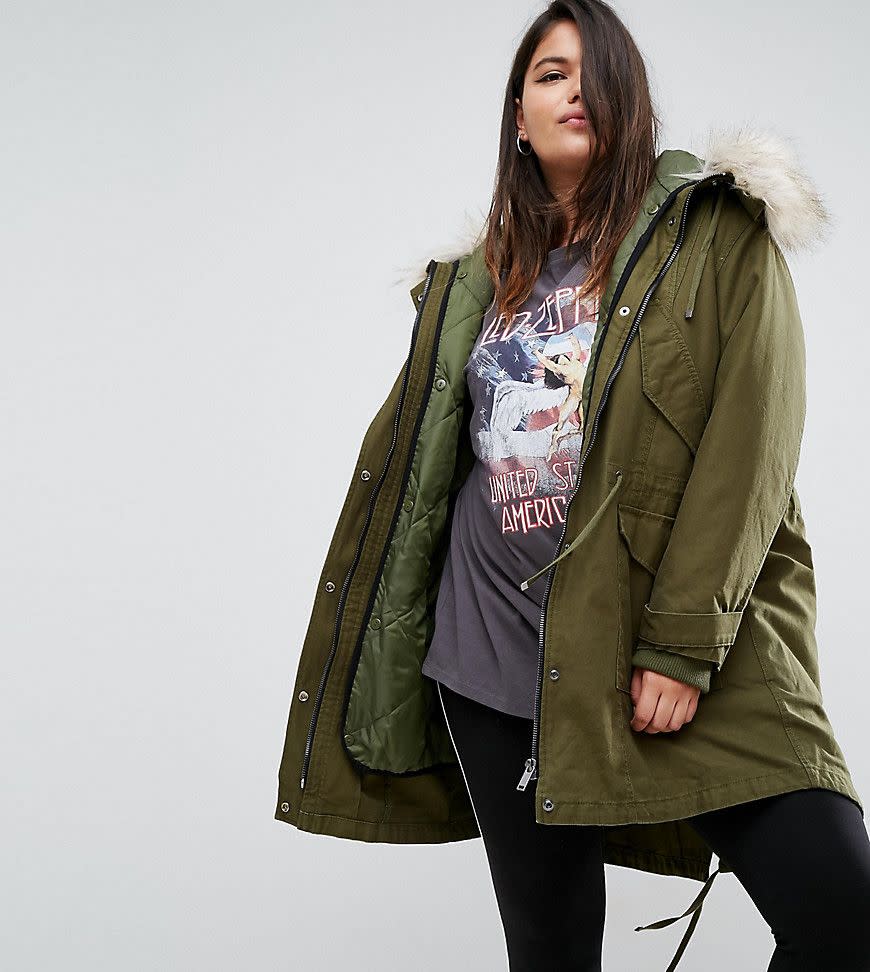 ASOS CURVE Oversized Parka with Padded Liner