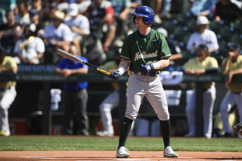 Chicago Cubs' Pete Crow-Armstrong steps up to bat during the first inning.