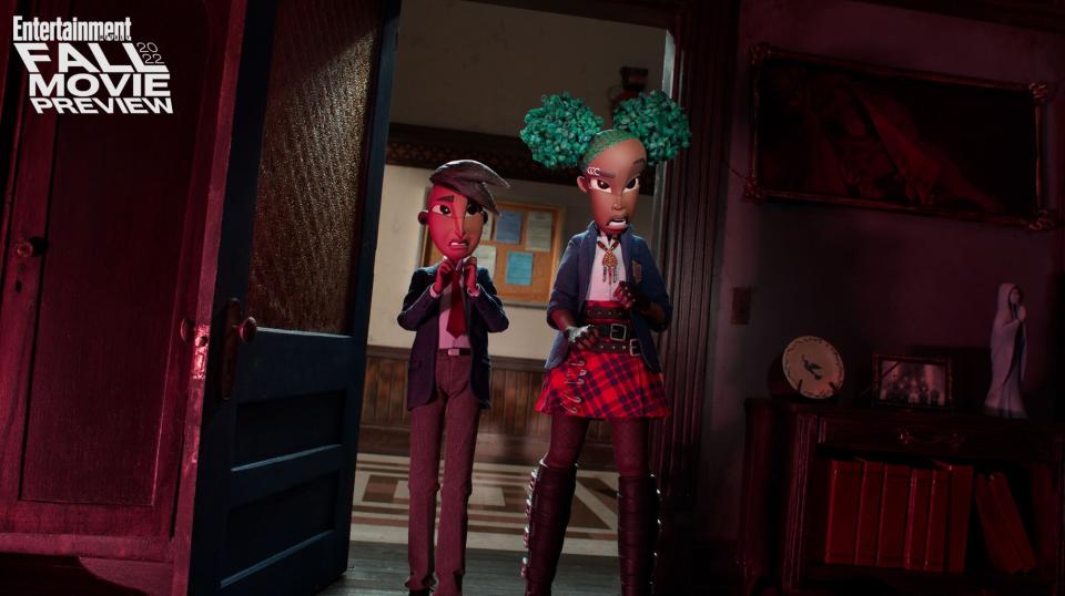 Fall Movie Preview WENDELL & WILD - (L-R) Raul (voiced by Sam Zelaya) and Kat (voiced by Lyric Ross)