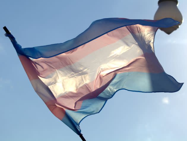 Mid Vermont Christian School in Hartford was told it cannot participate in future tournaments with the Vermont Principals’ Association after its girls basketball team refused to play against a transgender athlete. A transgender pride flag is pictured.