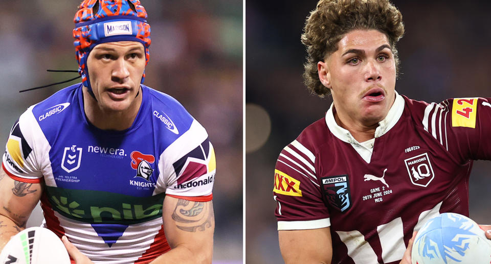 Pictured left to right are QLD Maroons Origin stars Kalyn Ponga and Reece Walsh.