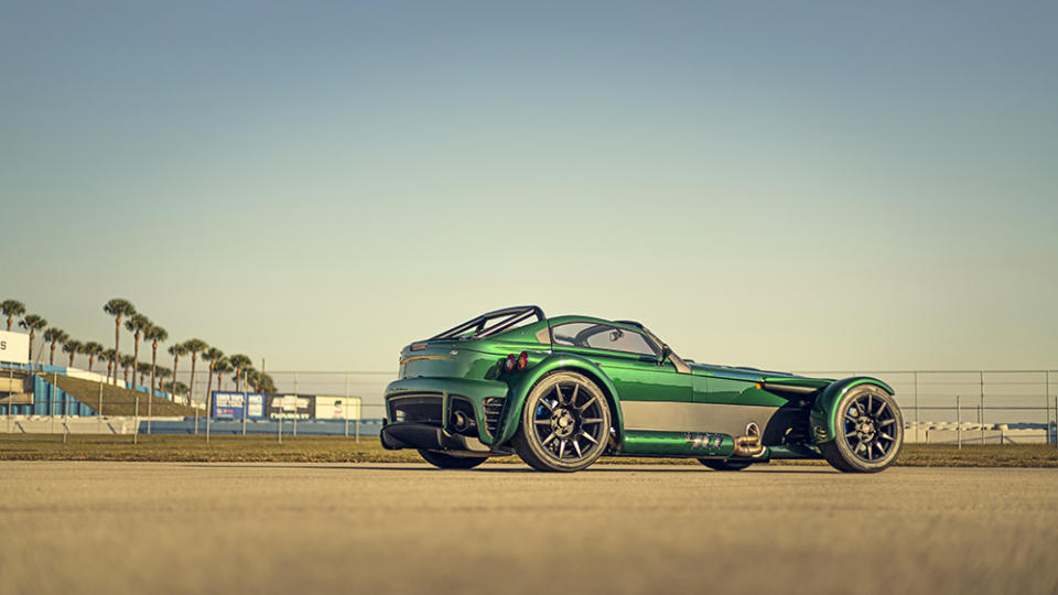 A rear 3/4 view of the US-Spec Donkervoort D8 GTO Individual Series