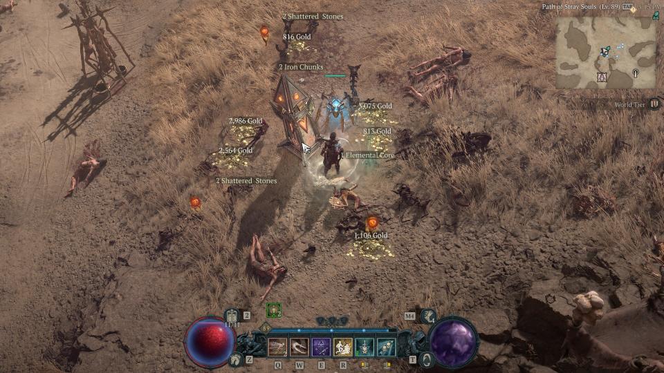 Diablo 4 season 3 screenshot of map location for Arcane Tremors