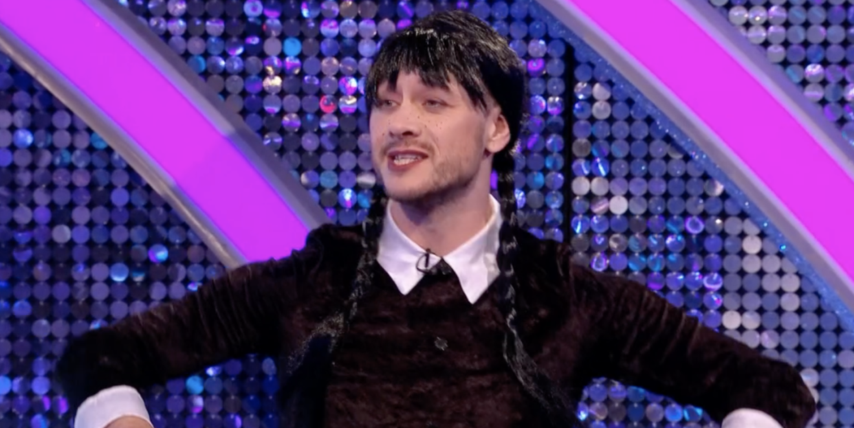 kevin clifton dressed as wednesday addams on strictly it takes two