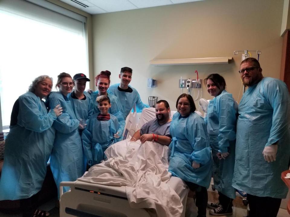 William Thompson of Texas was hospitalized with a serious bacterial infection two days before his son's wedding. So the couple wed in his hospital room. (Photo: Courtesy of Baylor Scott & White Health)