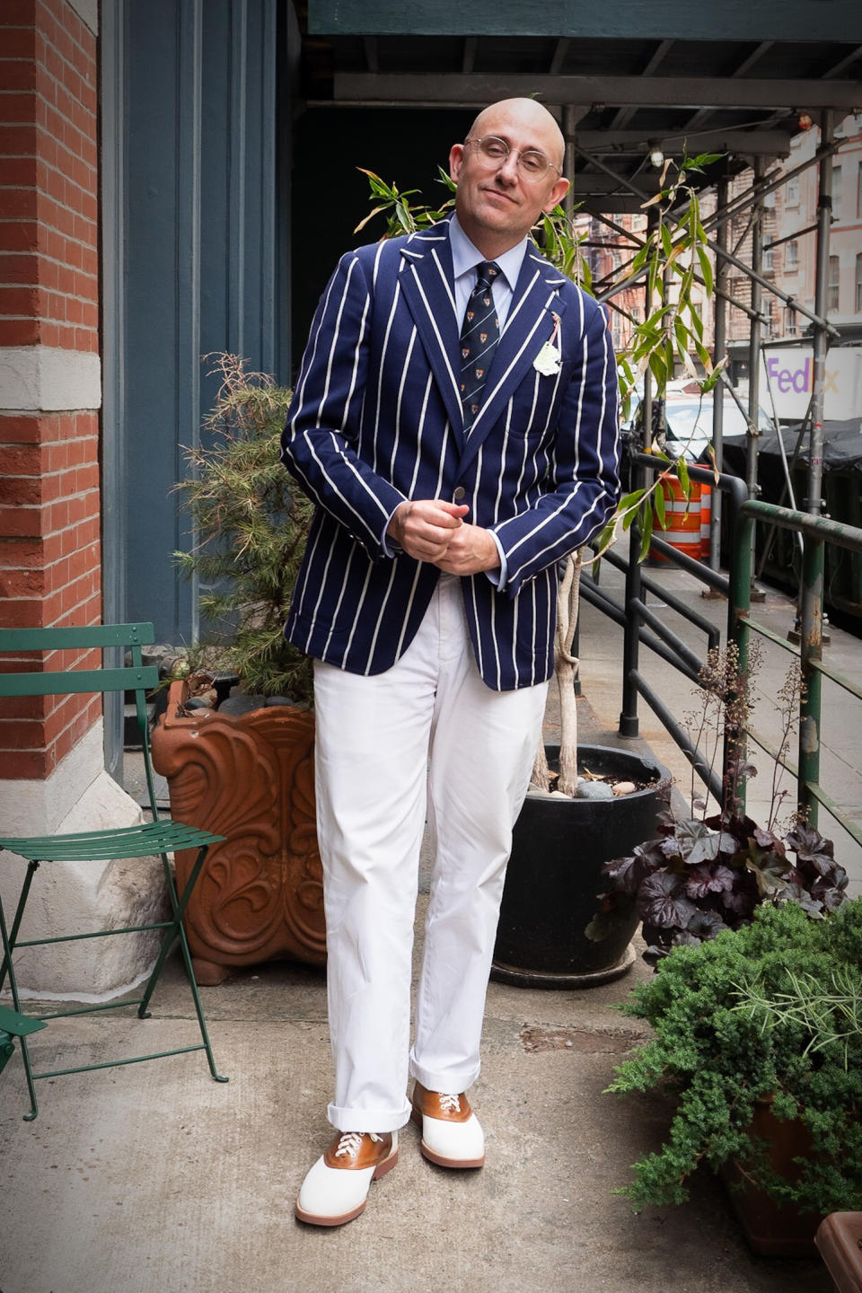 man in cool blazer in new york