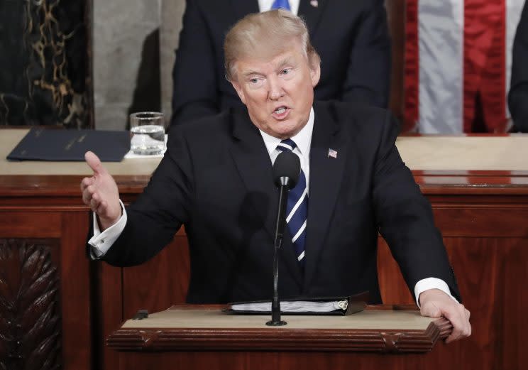 President Trump addressing Congress on Feb. 28, 2017.