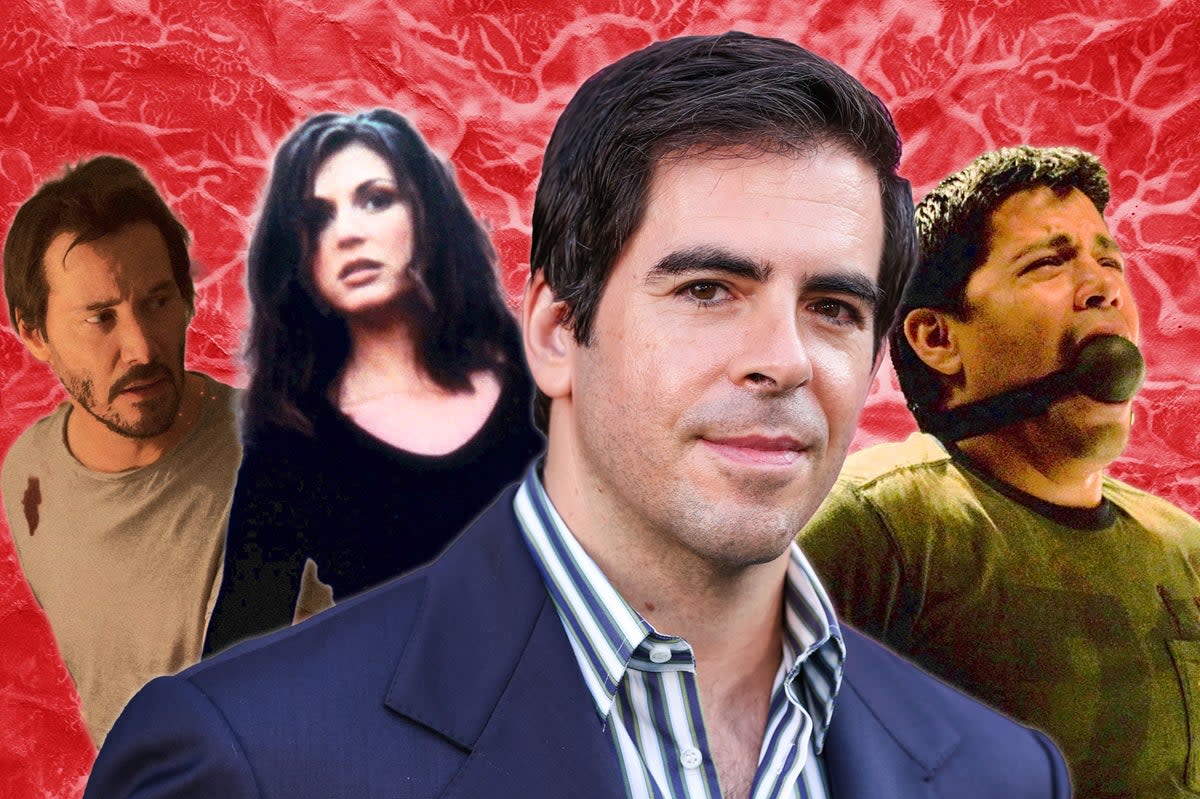 Horror maestro: Eli Roth (centre), along with his films ‘Knock Knock’, ‘Cabin Fever’ and ‘Hostel’  (Shutterstock/iStock/Sky)