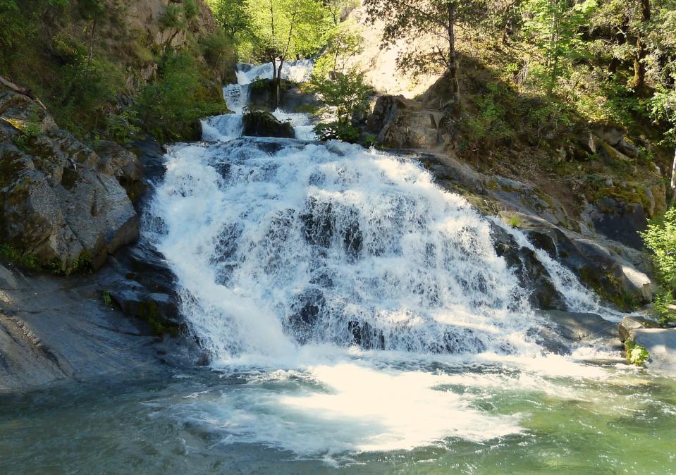 Of the four falls in the Whiskeytown National Recreation Area west of Redding, Crystal Creek Falls is the easiest to reach on foot. The wide, paved trail to the falls is fairly level and about a third of a mile long one way.