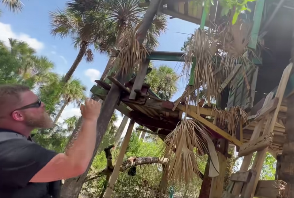 One of the structures discovered on the island was a four-level treehouse.