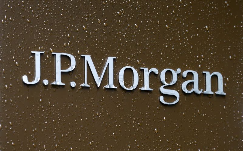 The logo of J.P. Morgan is seen in Zurich