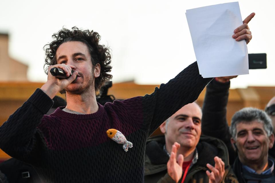 Mattia Santori (Photo by ANDREAS SOLARO/AFP via Getty Images)