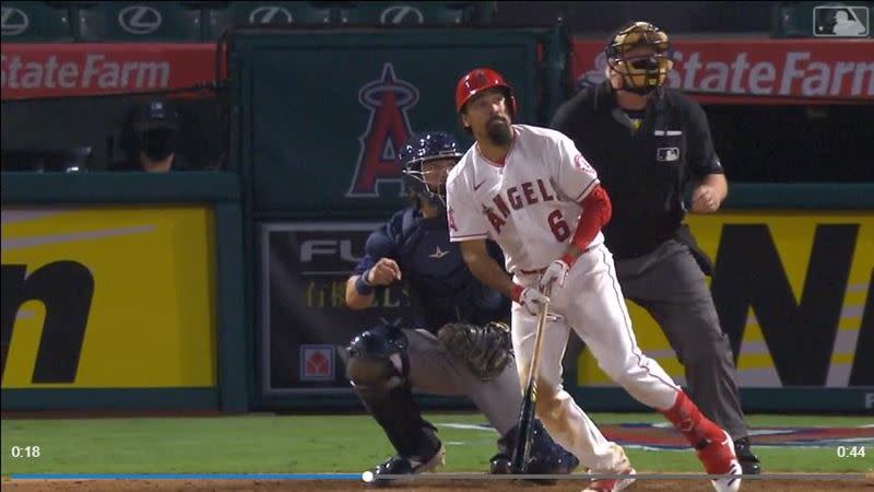 倫東（Anthony Rendon）敲出天使生涯首轟。（圖／翻攝自MLB官網）