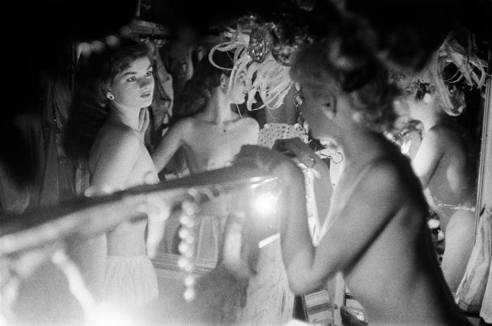 Backstage at Le Sphinx nightclub, Place Pigalle, Paris, 1956.