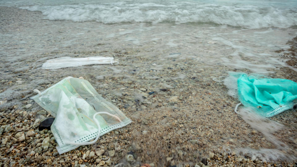 Disposable face masks could be adding to the problem of environmental waste. (Getty Images)