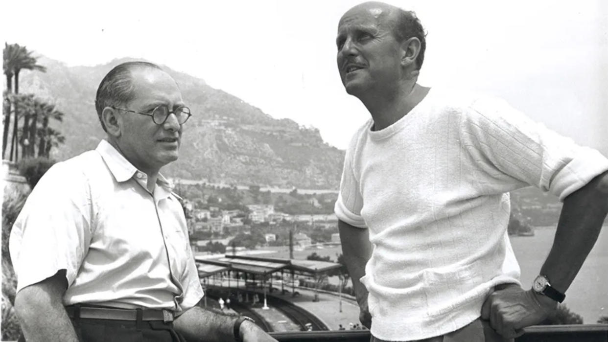  Emeric Pressburger and Michael Powell on the set of The Red Shoes. 