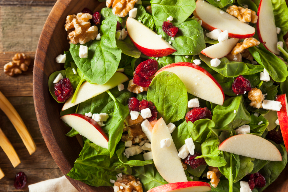 Healthier swap: salad topped with nuts