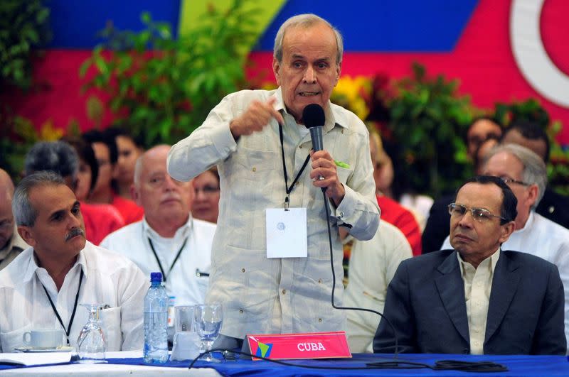 FILE PHOTO: President of Cuba's National Assembly Ricardo Alarcon addresses the audience during the inauguration of the Foro de Sao Paulo (Sao Paulo meeting) in Managua