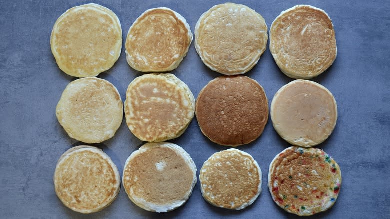 Assorted cooked pancakes