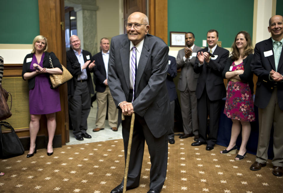 Dingell&nbsp;is celebrated by friends and colleagues on Capitol Hill, as he becomes the longest-serving member of Congress in history on&nbsp;June 7, 2013. It is his 20,997th day as a representative.