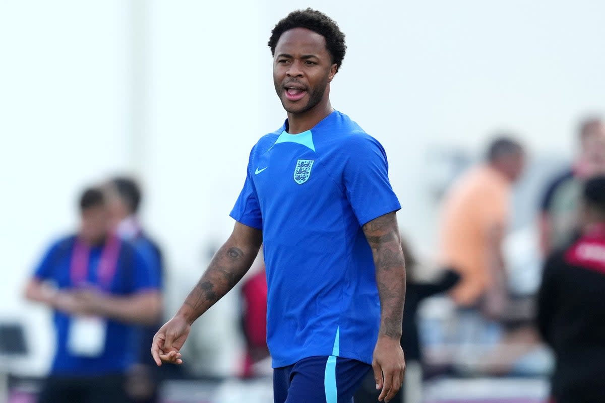 England’s Raheem Sterling was back in training on Friday (Martin Rickett/PA) (PA Wire)