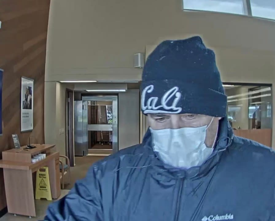 Authorities seek help in identifying this suspect who robbed a Chase Bank on Thursday, March 21 (Santa Rosa Police Department).