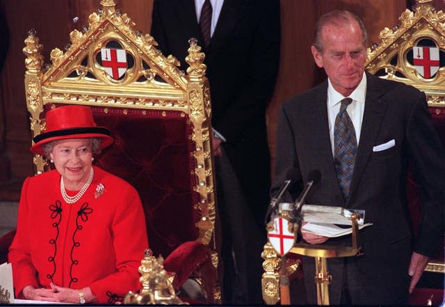 The Duke of Edinburgh paying tribute to the Queen