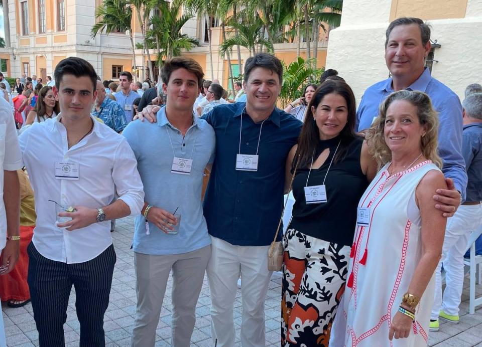 Cori Montalvo Beaubien, second from right, poses with her sons, from left, Sean Luc, Alex and Sean, and her relatives Cristina Mendoza and Andres Mendoza at a family reunion at the Biltmore Hotel.