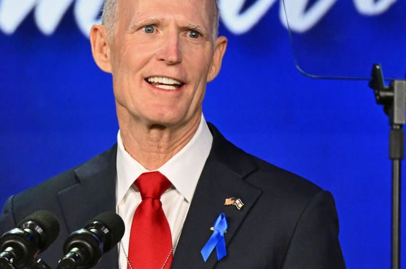 On social media Wednesday, Sen. Rick Scott (pictured at the Florida Freedom Summit at the Gaylord Palms Resort in Kissimmee in 2023) and other Republican lawmakers criticized any further sanction relief in Venezuela that they say is "appeasing dictators," action that they warn "hasn't worked so far, and it won't work now." File Photo by Joe Marino/UPI