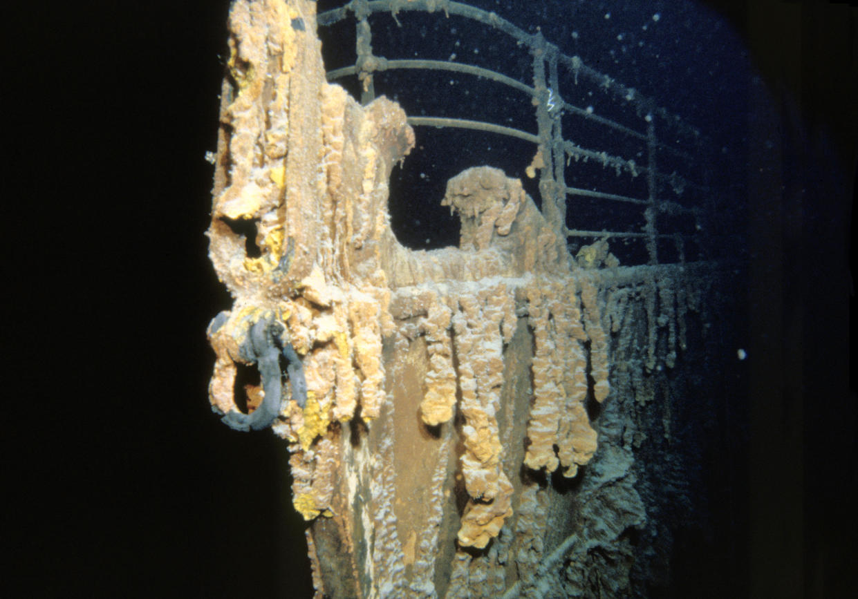 Image: The bow of the Titanic. (National Geographic via NOAA file)