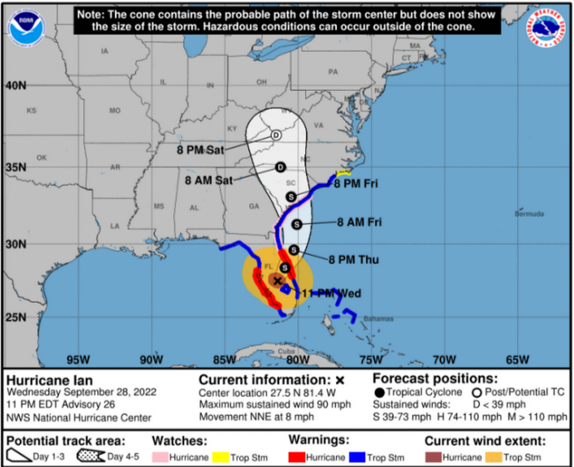 Ian, now a tropical storm, is expected to impact Beaufort County, South Carolina, beginning Thursday with the biggest effects occurring Friday.