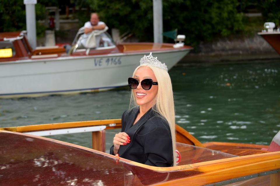 Doja Cat arrives at a Dolce & Gabbana event in Venice, Italy, on Aug. 30. - Credit: Venezia2020/IPA/Splash News